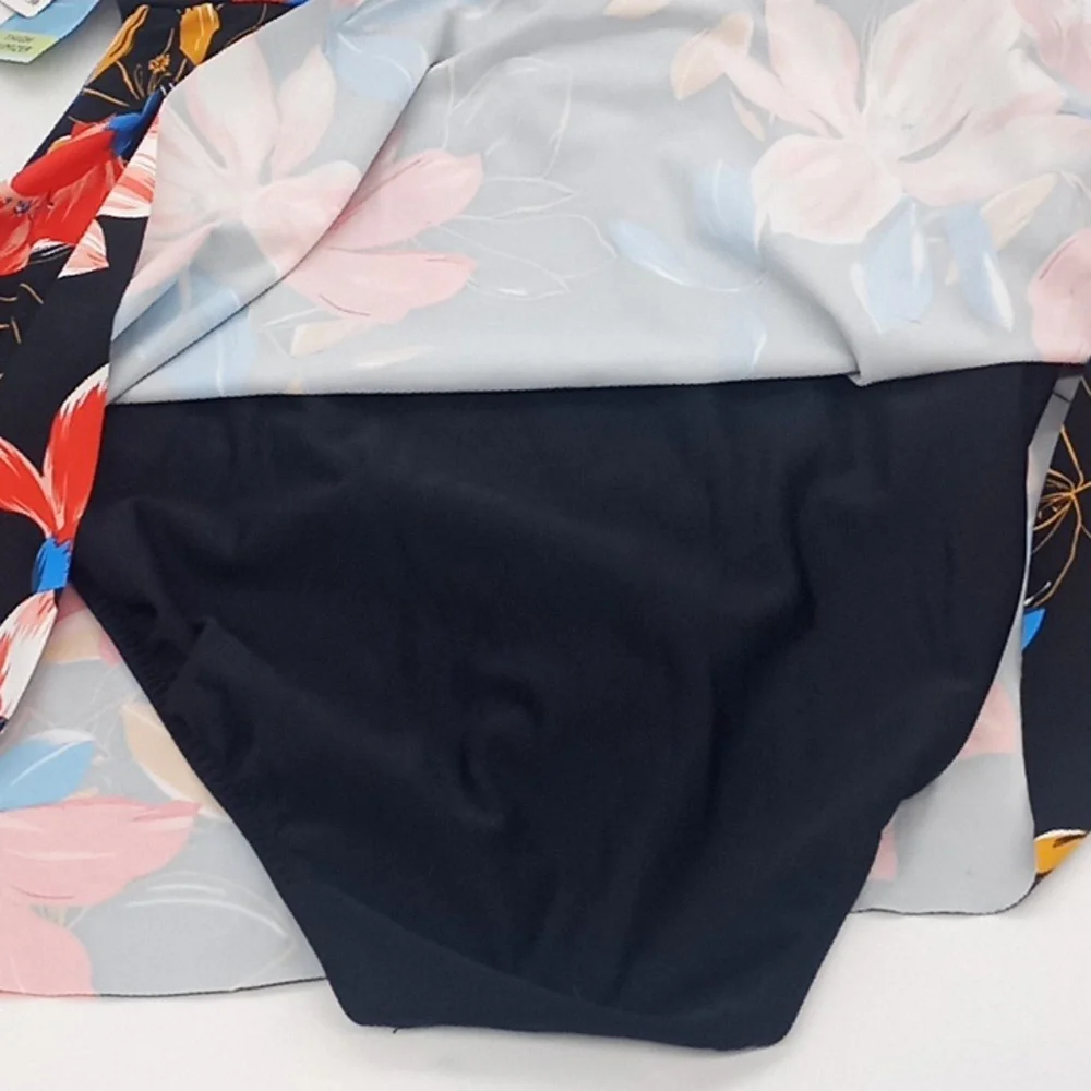 Swim Solutions Floral Park Tummy Control One-Piece‎ Swimdress Black 14 - Picture 10 of 14